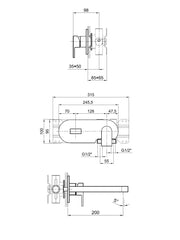 Mare Wall-Mounted Basin Mixer #V013B