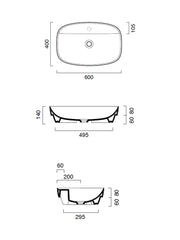 Green Rectangular Countertop Basin #60GRLXN
