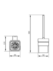 Pompei GW05 63 04 03 Black Toilet Brush Holder - Stainless Steel