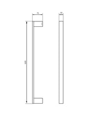 Pompei GW05 64 04 03 Black Towel Rail - Stainless Steel