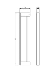 Pompei GW05 65 04 03 Black Double Towel Rail - Stainless Steel