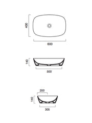 Gold & Silver Green Lux 60 Countertop Basin