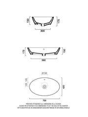 Gold & Silver Velis 70 Countertop Basin