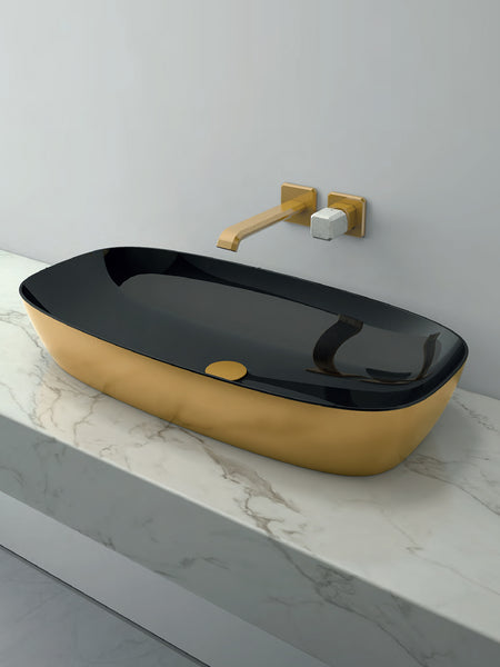 Gold & Silver Green Lux 80 Countertop Basin