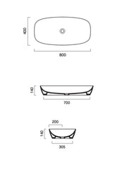 Gold & Silver Green Lux 80 Countertop Basin