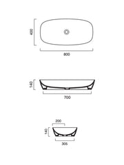Green Lux Colori Countertop Basin 800X400
