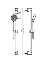 HansaBasicjet Shower Wall Bar Set 650mm #4478 0213