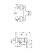 HansaRonda Exposed Shower Mixer #0367 0173