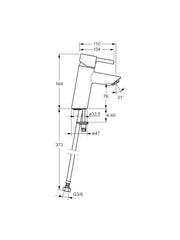 HansaVantis Style XL Single Lever Basin Mixer w/ Pin Lever #5237 2277