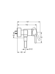 HansaVantis Style Exposed Shower Mixer w/ Pin Lever #5245 0177