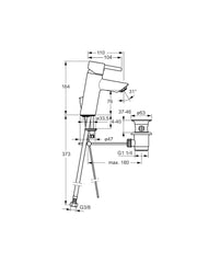 HansaVantis Style XL Single Lever Basin Mixer w/ Pin Lever #5256 2277
