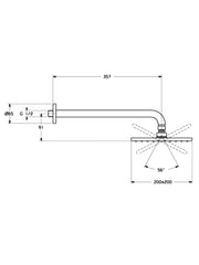 HansaViva Overhead Shower Rose Square 200mm #4426 0240