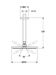 HansaViva Overhead Shower Rose Round Dia. 202mm #4427 0100