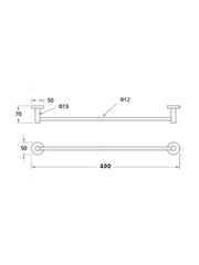 Klear Single Towel Rail 40cm #JT-TR400