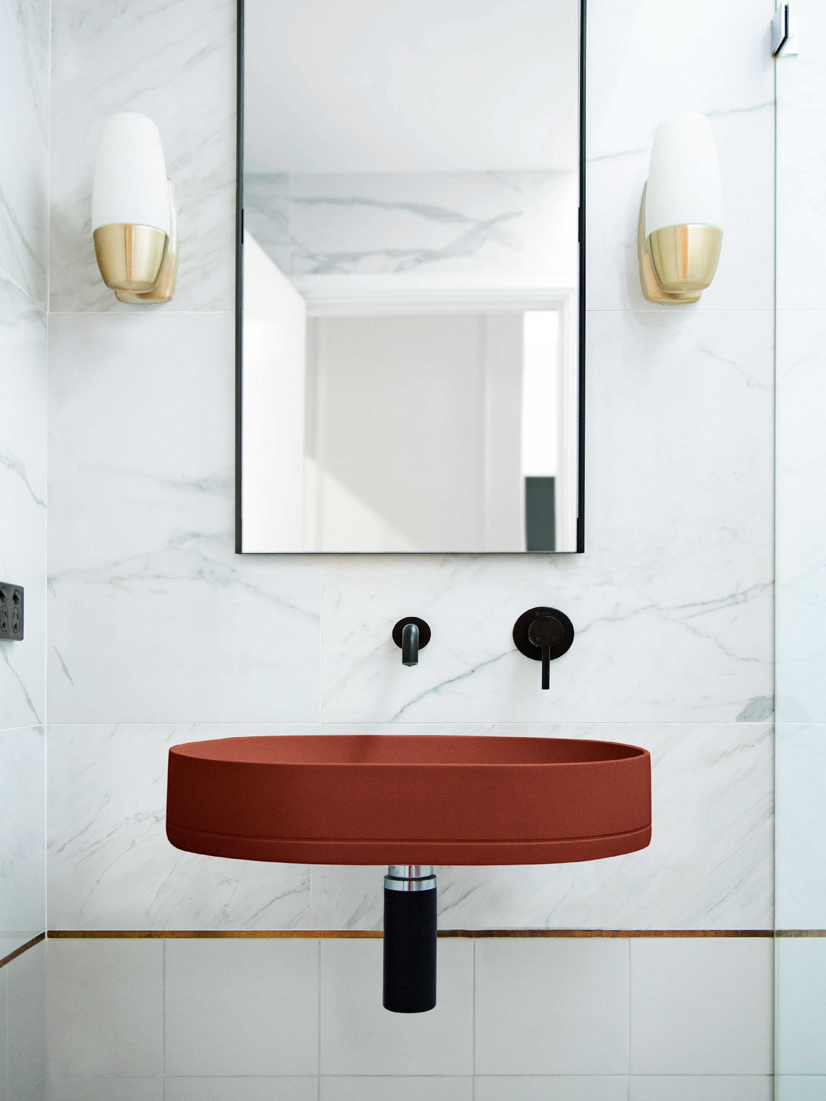 The Pill Concrete Wall Hung Basin (Avail. in 14 Colours)