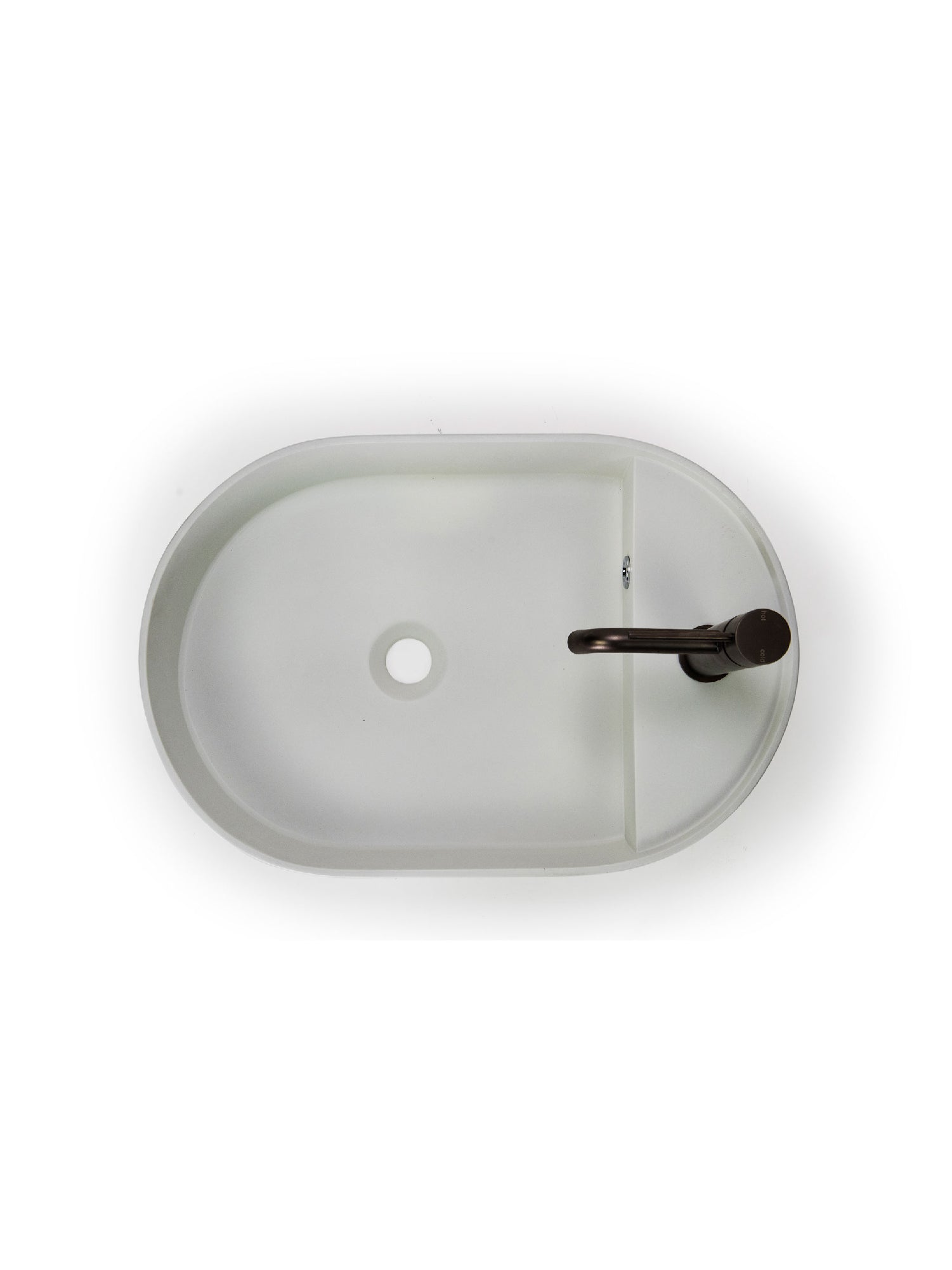 Shelf Oval Concrete Countertop Basin w/ Tap Hole & Overflow Kit (Avail. in 14 Colours)